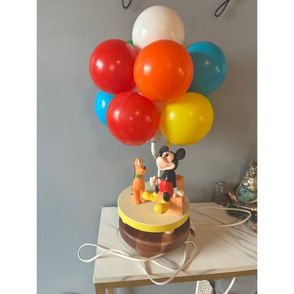 Vintage Disney Mickey Mouse Pluto Balloon Lamp Working Complete Balloon Cluster - Picture 5 of 16